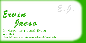 ervin jacso business card
